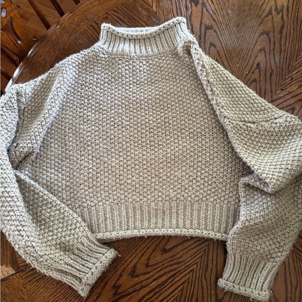 Elan Textured Knit Turtleneck Sweater - Gray